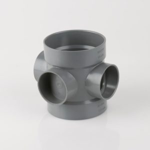 Bs425g brett martin 110mm double solvent weld short boss pipe grey