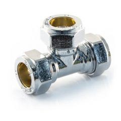 C601ccp compression 15mm chrome plated equal tee