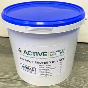 Edbox8 end feed bucket with 210 15mm 22mm assorted fittings