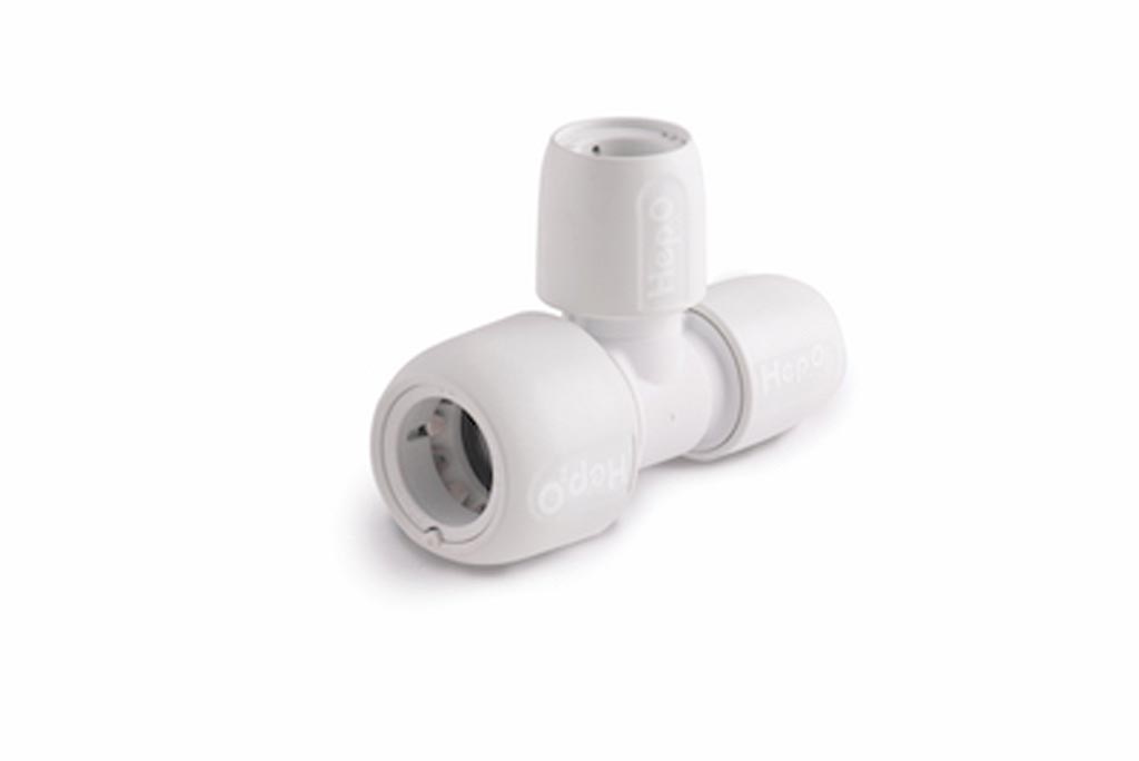 Hd1422w hep2o branch and one end reduced tee 22x15x15mm white Hd1422w hep2o branch and one end reduced tee 22x15x15mm white