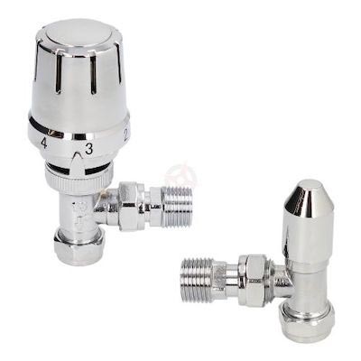 Trvpro 15mm all chrome angled thermostatic radiator valve Trvpro 15mm all chrome angled thermostatic radiator valve