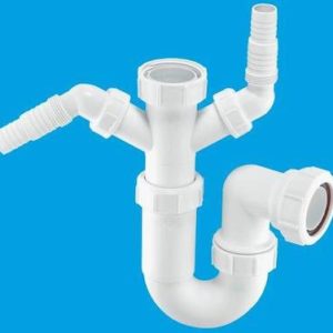 Wm11 mcalpine 15 washing machine trap with 2 inlet connections